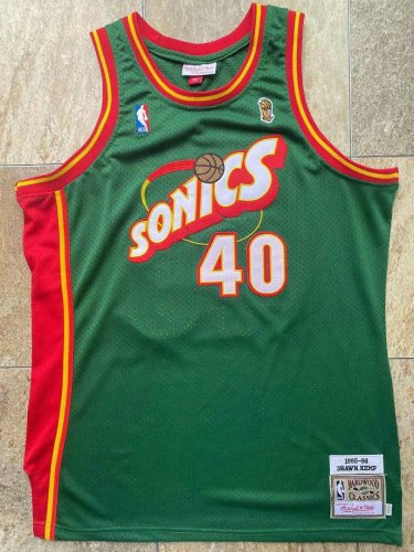 NBA Shawn Kemp 40 Seattle SuperSonics 1995-96 Swingman Maillot Green